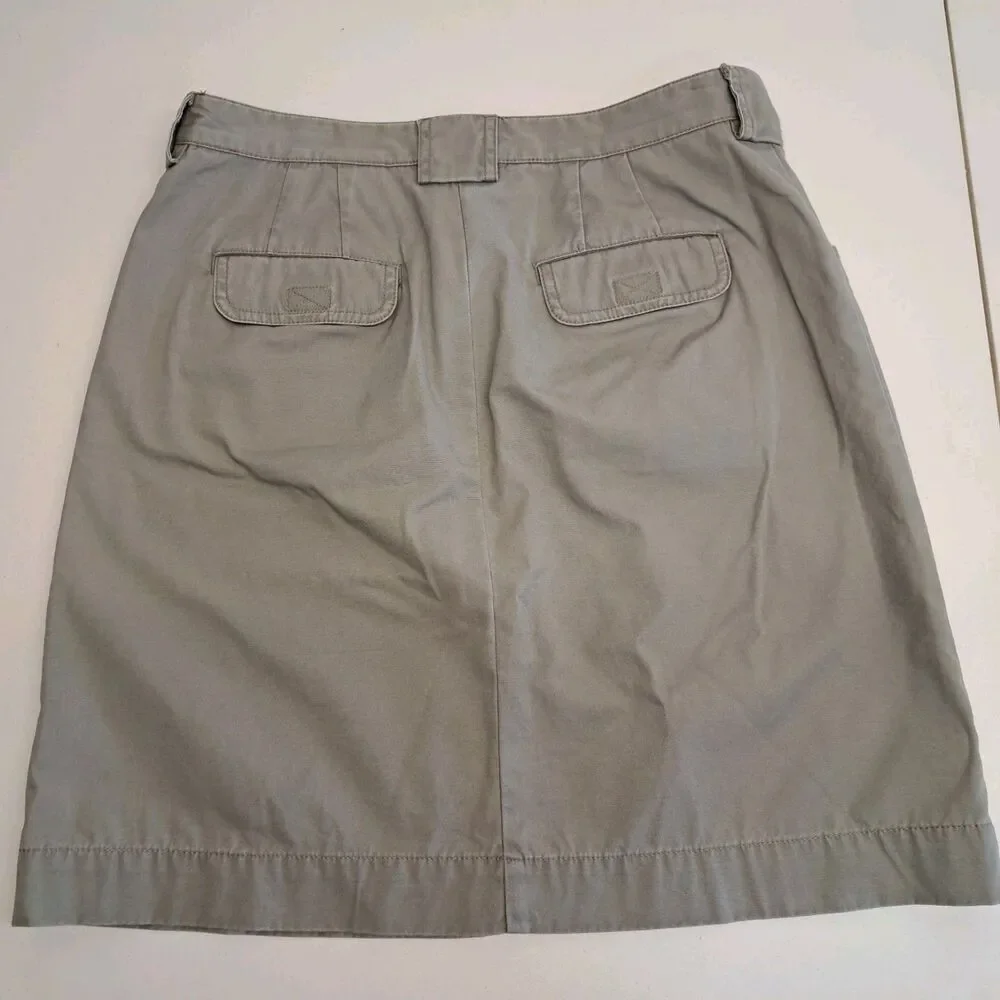 Eddie Bauer Olive 100% Cotton Skirt, Women's Size 10 Pockets - Picture 2 of 7